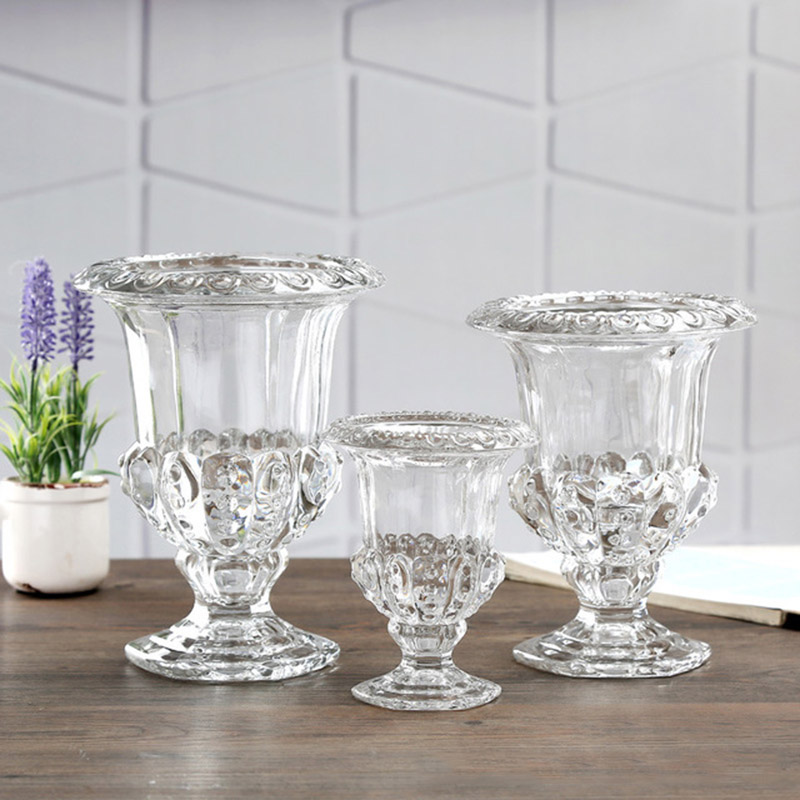 Supply For Florist - Clear Glass Flower Vase Stem Plant