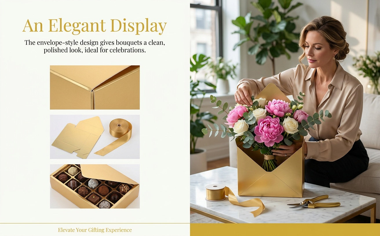 2Pcs Envelop Paper Box Flower  - The Florist Supply ulasan dan harga